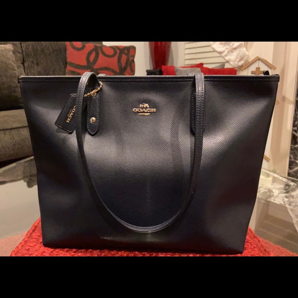 Navy Blue Coach Tote